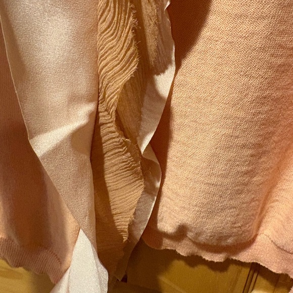 Peach J Crew Cardigan with Ruffle Detail down the front women’s small - Picture 4 of 9